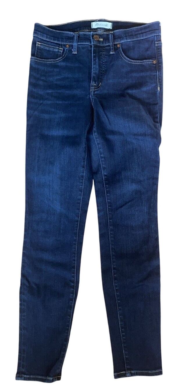 Madewell Jeans Womens 27 Blue Stretch Denim 9" High Rise Skinny